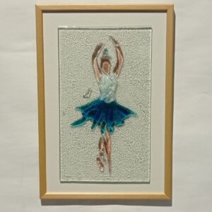 blue white ballerina glass picture frame
