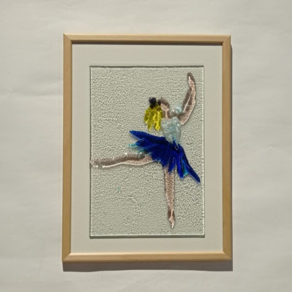 blue ballerina glass picture frame