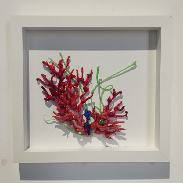 red corals glass picture frame