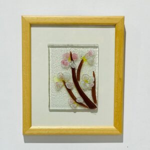pink sakuras glass picture frame