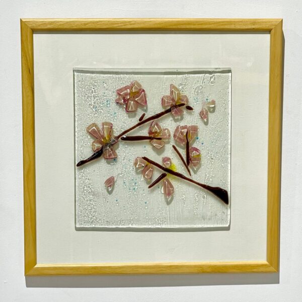 pink sakuras glass picture frame