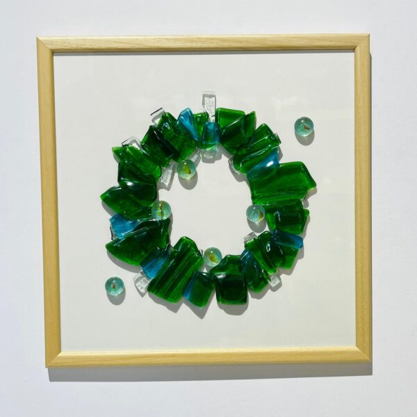 green blue evil eye world glass picture frame