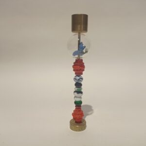 Brass body Candle Holder designed with glass beads and Balloons