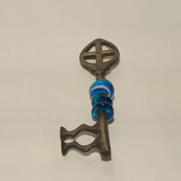 Glass Beads on Brass Key Made with Casting Technique