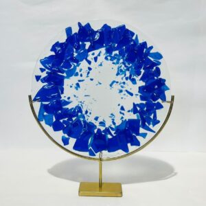blue evil eye world glass fusion handmade stand decor