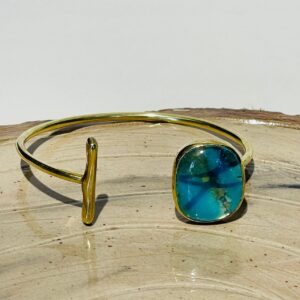 sea ​​blue glass fusion handmade bracelet