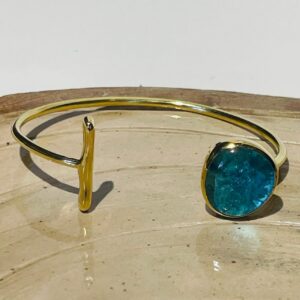 sea ​​blue glass fusion handmade bracelet