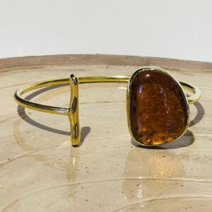 honey colored glass fusion handmade bracelet