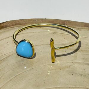 emerald blue glass fusion handmade bracelet