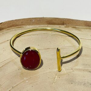 red glass fusion handmade bracelet