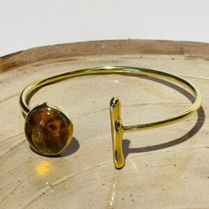 brown honey color glass fusion handmade bracelet