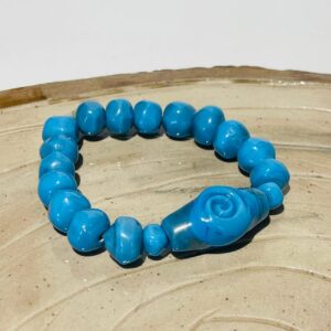 blue symbol set glass fusion handmade bracelet and ring