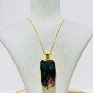 Handmade Colorful Square Glass Fusion Necklace