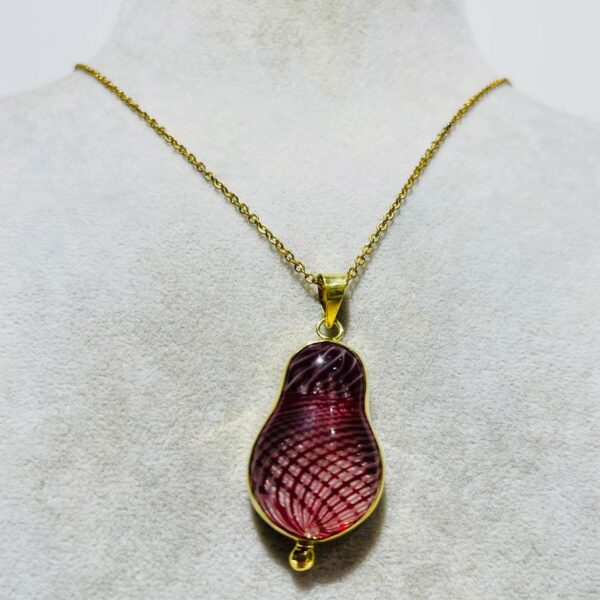 Cesmi Bulbul Glass Red Transparent Fusion Necklace