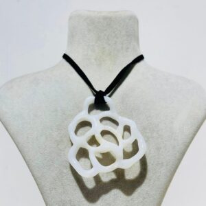 fusion white coral glass handmade necklace