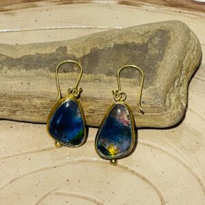 galaxy blue Handmade Abstract Glass Fusion Earrings