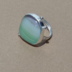 purple green white colored glass fusion handmade ring