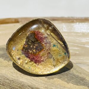 meteorite themed glass fusion handmade ring