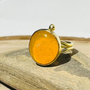 Orange handmade glass fusion ring